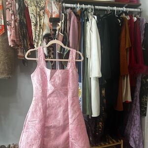 Elegant Pink Lace Dress with back bow